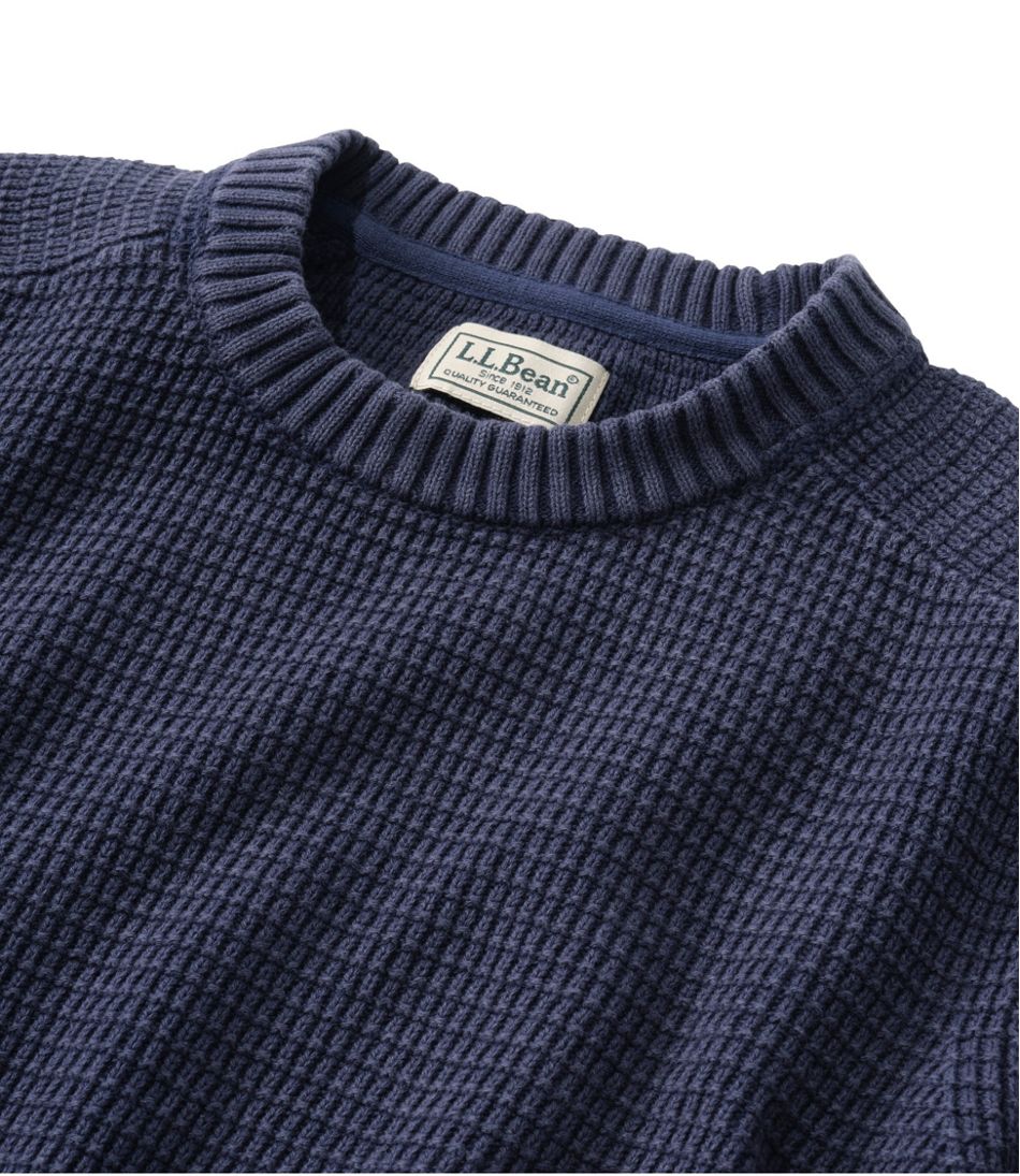 L.L.Bean Men's Sunwashed Textured Cotton Sweater, Crewneck CLOTHING|SALE