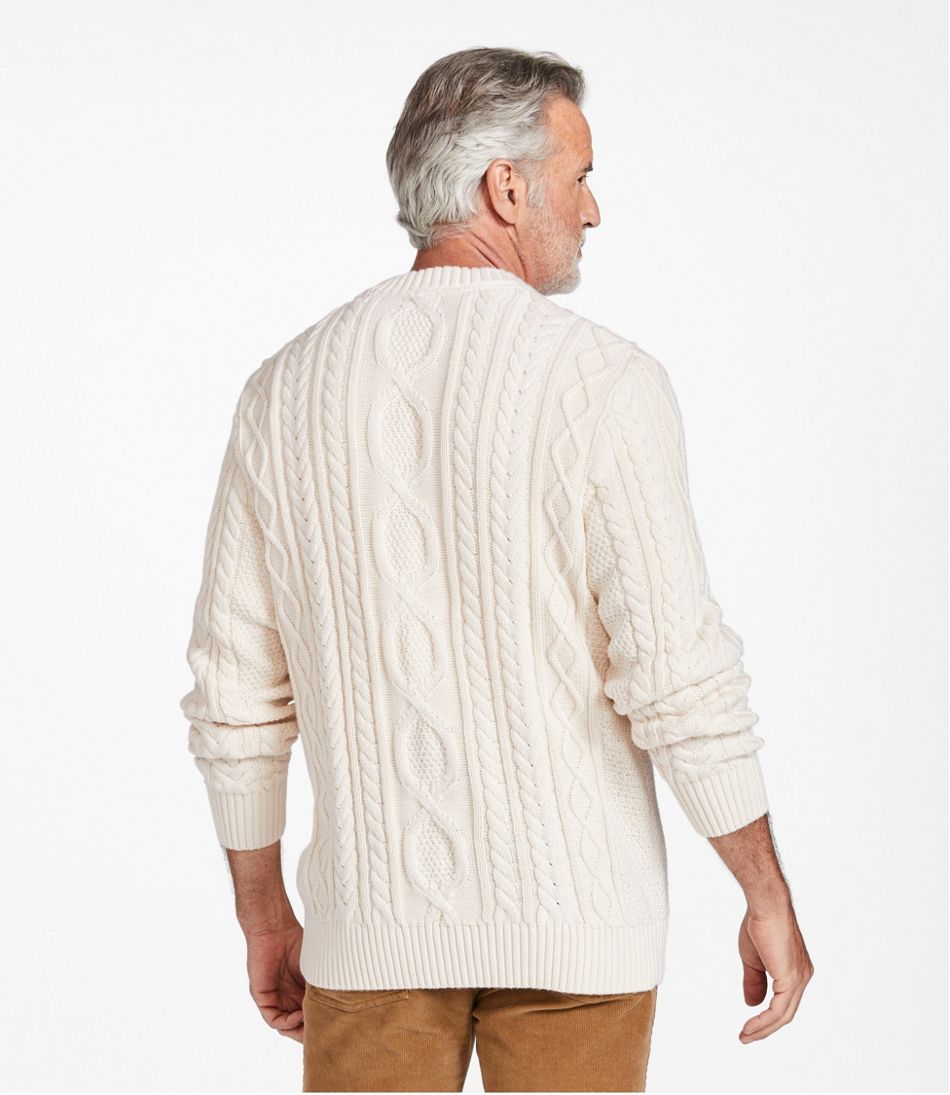L.L.Bean Men's Bean's Heritage Soft Cotton Fisherman Sweater, Crewneck CLOTHING|SALE