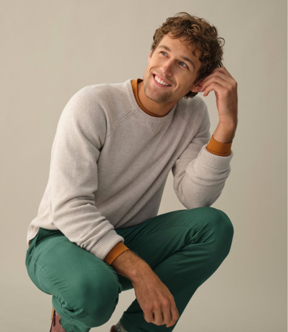L.L.Bean Men's Wicked Soft Cotton/Cashmere Sweater, Crewneck CLOTHING|SALE