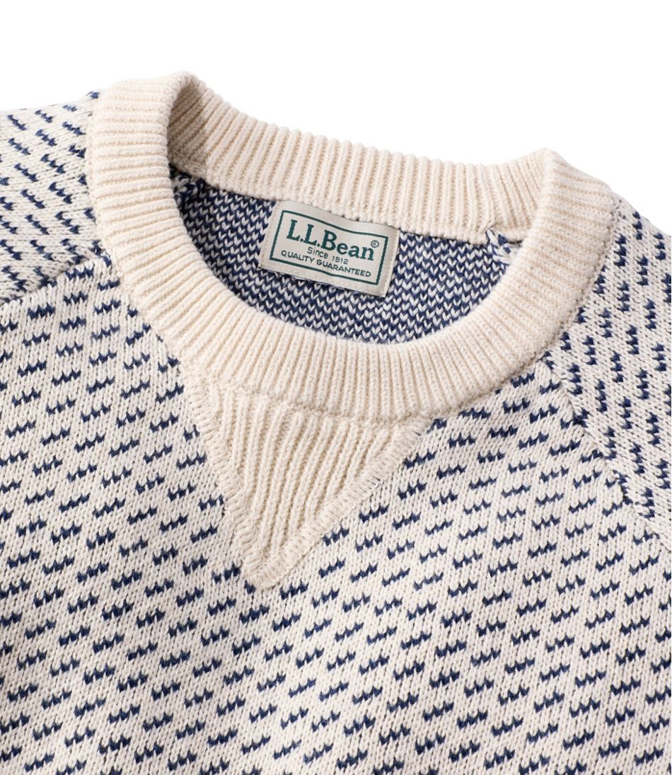 L.L.Bean Men's Wicked Soft Cotton/Cashmere Sweater, Crewneck, Pattern CLOTHING