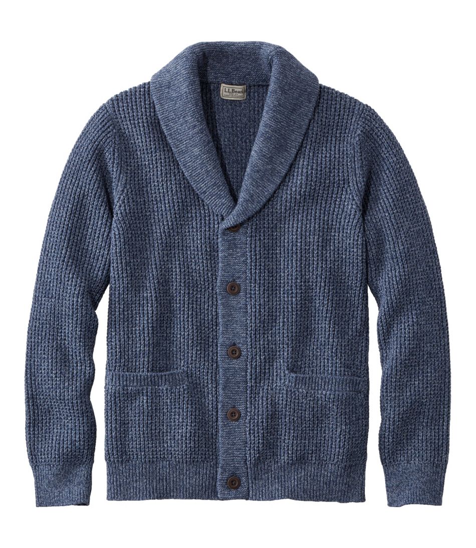 L.L.Bean Men's Organic Cotton Waffle Sweater, Cardigan CLOTHING