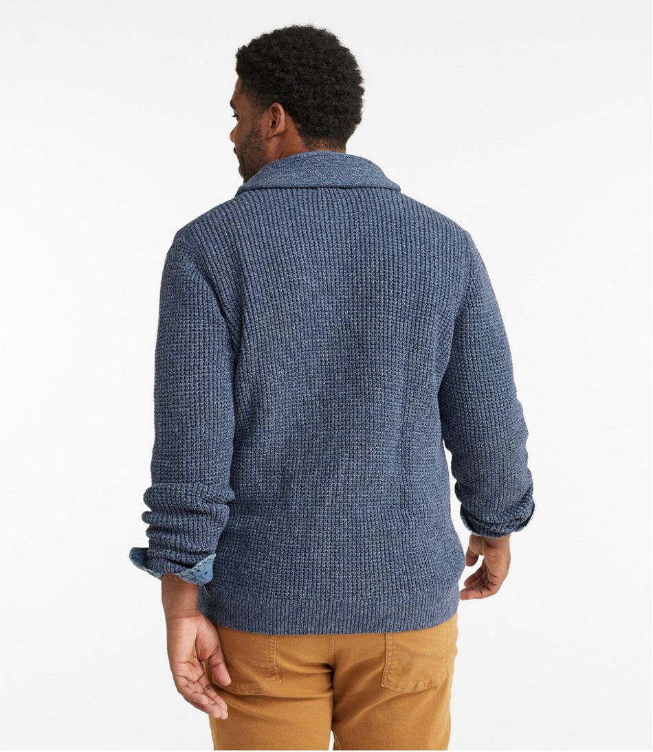 L.L.Bean Men's Organic Cotton Waffle Sweater, Cardigan CLOTHING