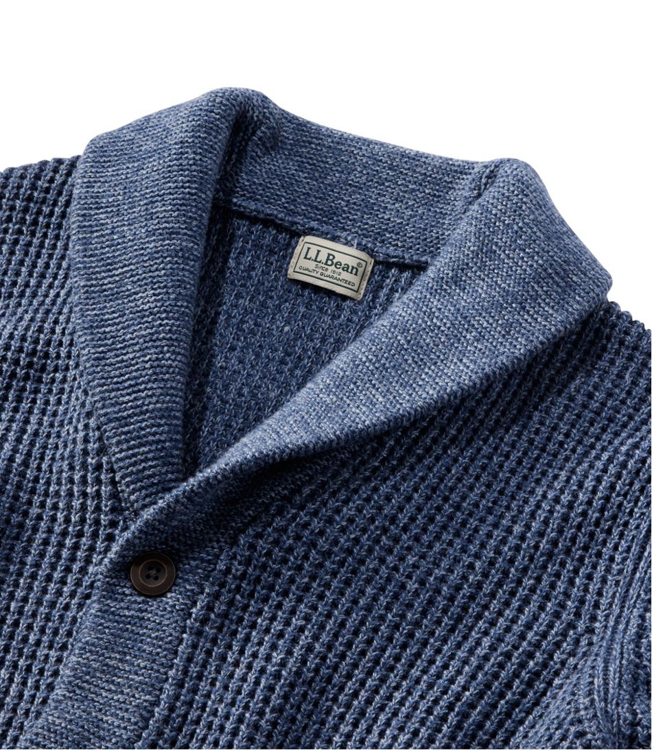 L.L.Bean Men's Organic Cotton Waffle Sweater, Cardigan CLOTHING