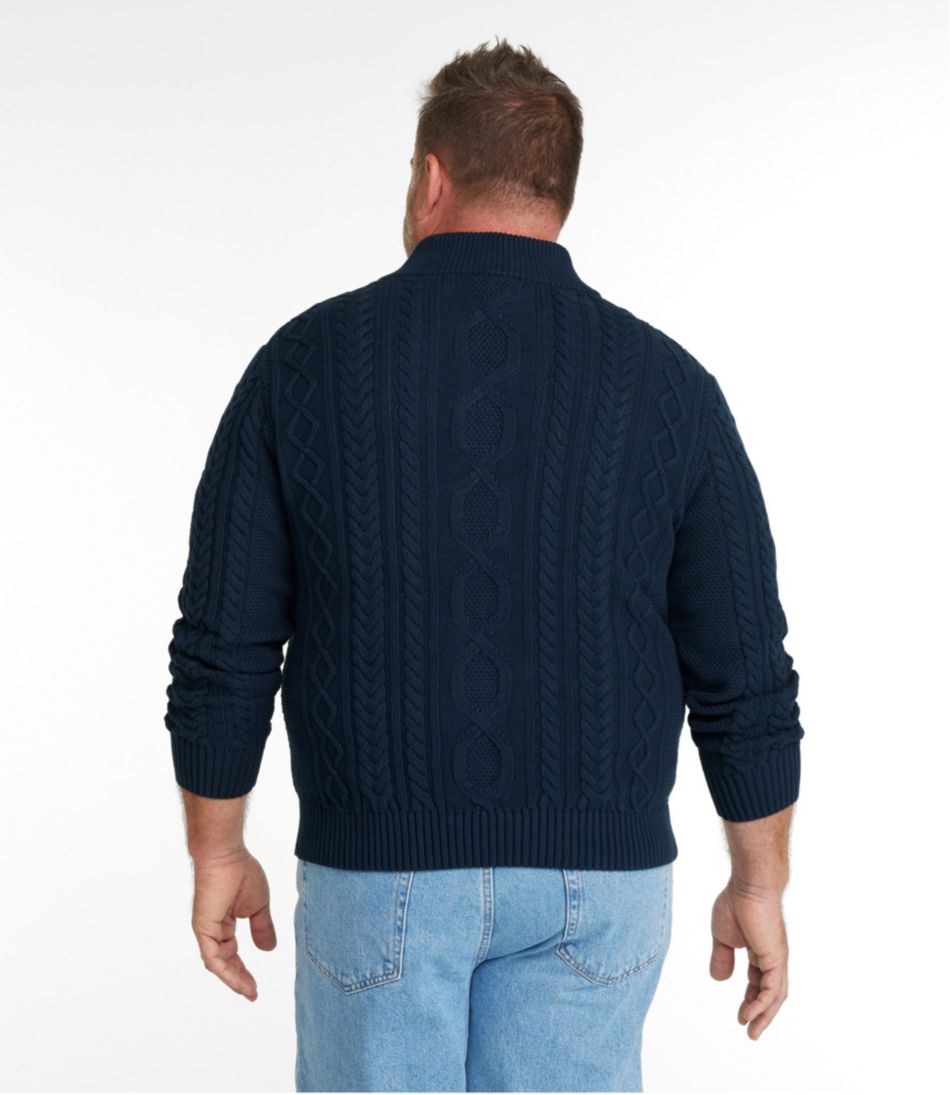 L.L.Bean Men's Bean's Heritage Soft Cotton Fisherman Sweater, Button-Mock CLOTHING|SALE