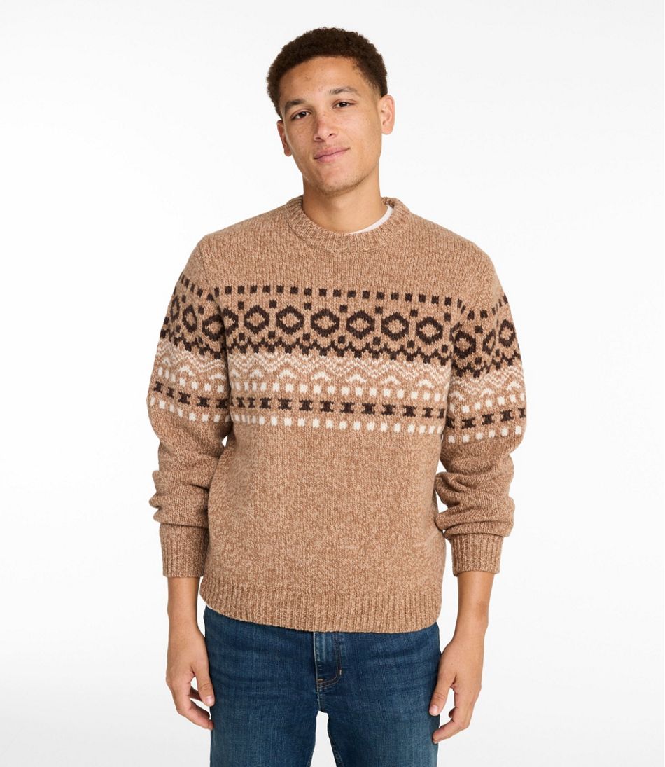 L.L.Bean Men's Bean's Classic Ragg Wool Sweater, Crewneck, Fair Isle CLOTHING