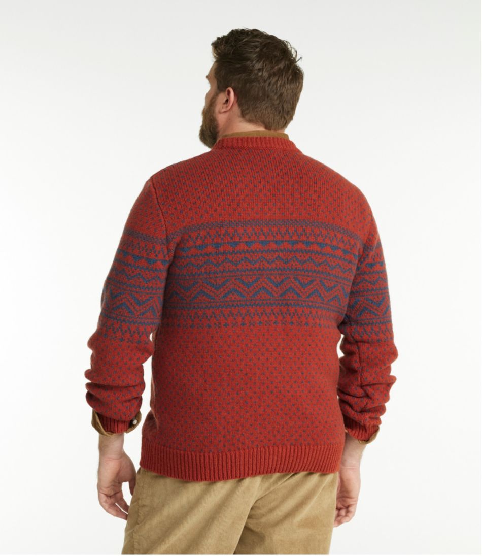 L.L.Bean Men's Bean's Classic Ragg Wool Sweater, Crewneck, Fair Isle CLOTHING