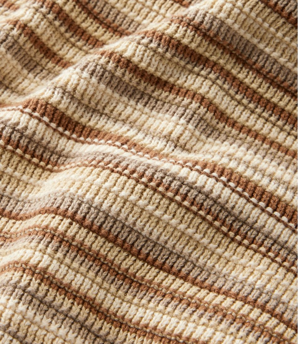 L.L.Bean Men's Sunwashed Textured Cotton Sweater, Crewneck, Stripe CLOTHING|SALE
