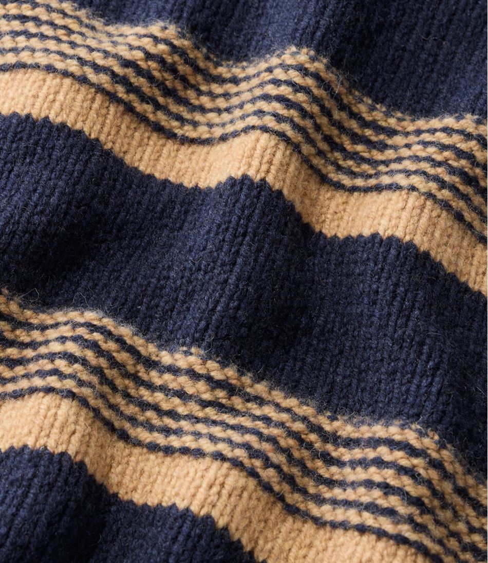 L.L.Bean Men's Bean's Classic Ragg Wool Sweater, Crewneck, Stripe CLOTHING