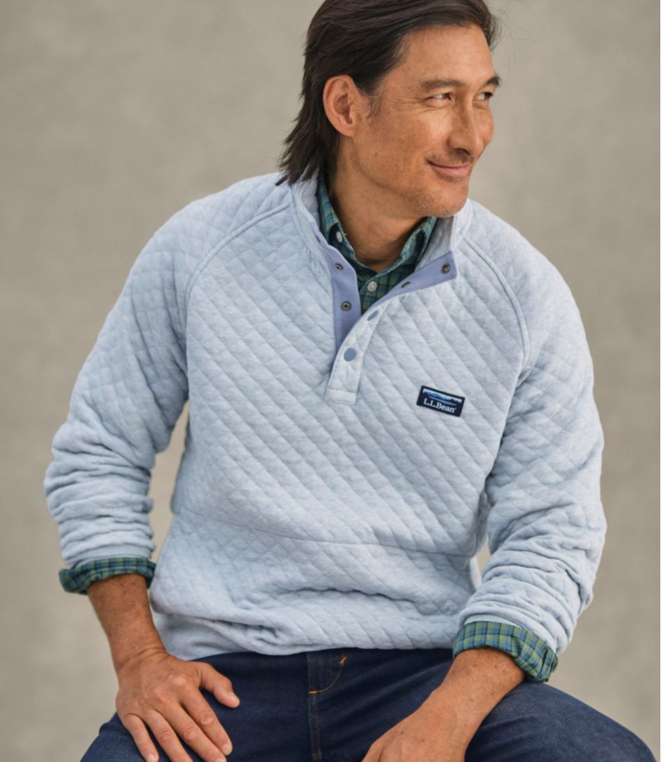 L.L.Bean Men's Quilted Sweatshirt, Mockneck CLOTHING