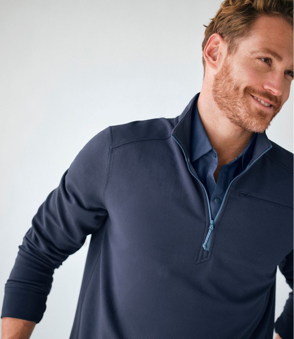 L.L.Bean Men's VentureStretch Ottoman-Rib Pullover, Quarter-Zip CLOTHING|SALE