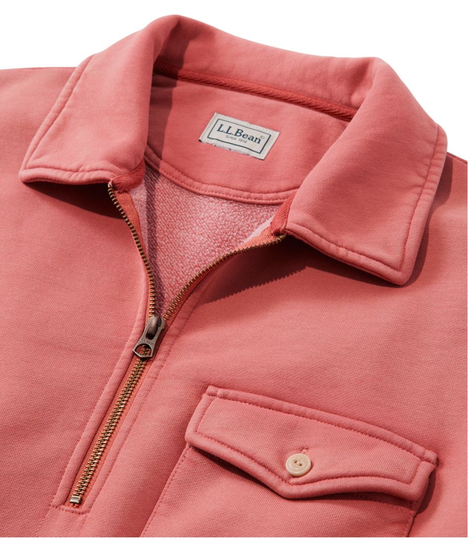 L.L.Bean Men's Sunwashed Sweatshirt, Quarter-Zip Polo, Long-Sleeve CLOTHING