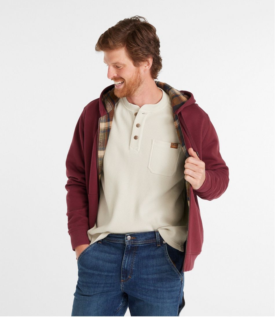 L.L.Bean Men's Katahdin Iron Works® Hooded Sweatshirt, Flannel-Lined CLOTHING