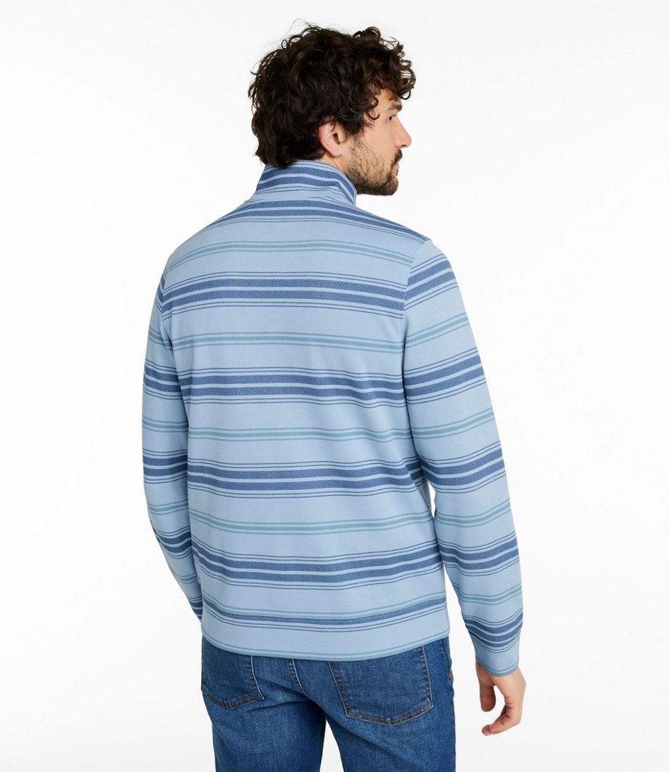 L.L.Bean Men's Comfort Stretch Performance® Piqué, Quarter-Zip Pullover, Stripe CLOTHING|SALE