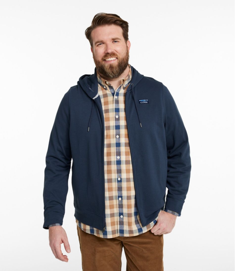 L.L.Bean Men's Comfort Stretch Performance® Piqué, Full-Zip Hoodie CLOTHING