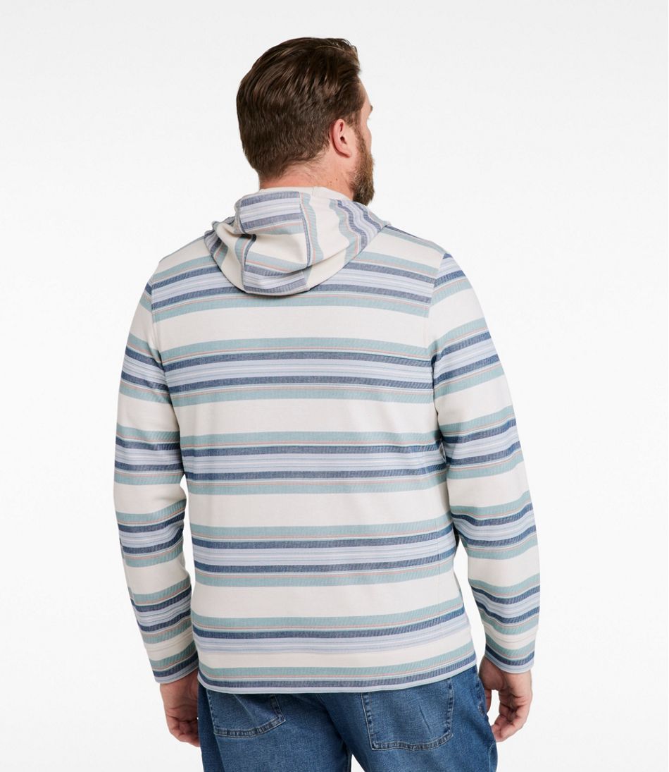 L.L.Bean Men's Comfort Stretch Performance® Piqué, Full-Zip Hoodie, Stripe CLOTHING