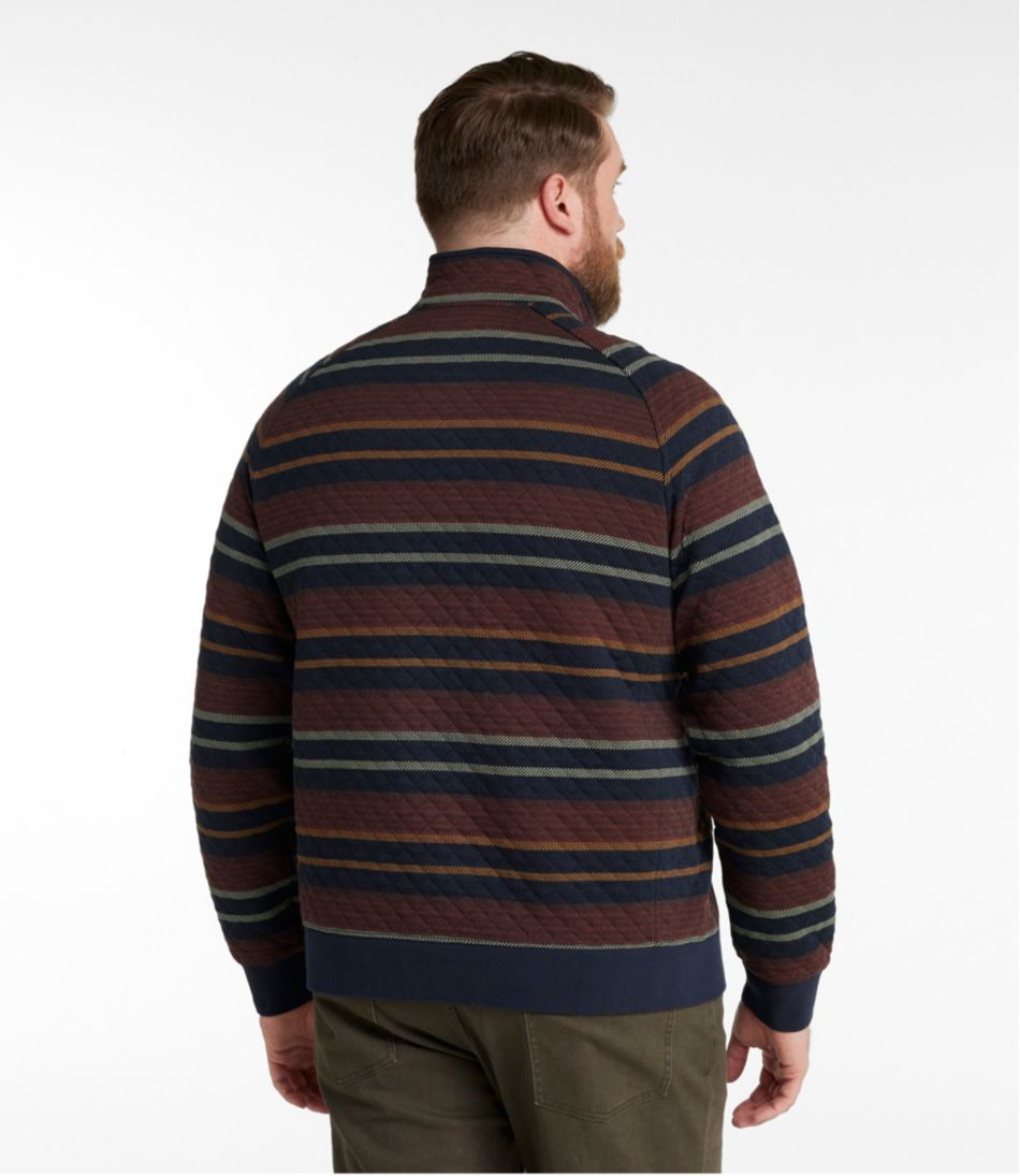 L.L.Bean Men's Quilted Sweatshirt, Mockneck, Stripe CLOTHING|SALE