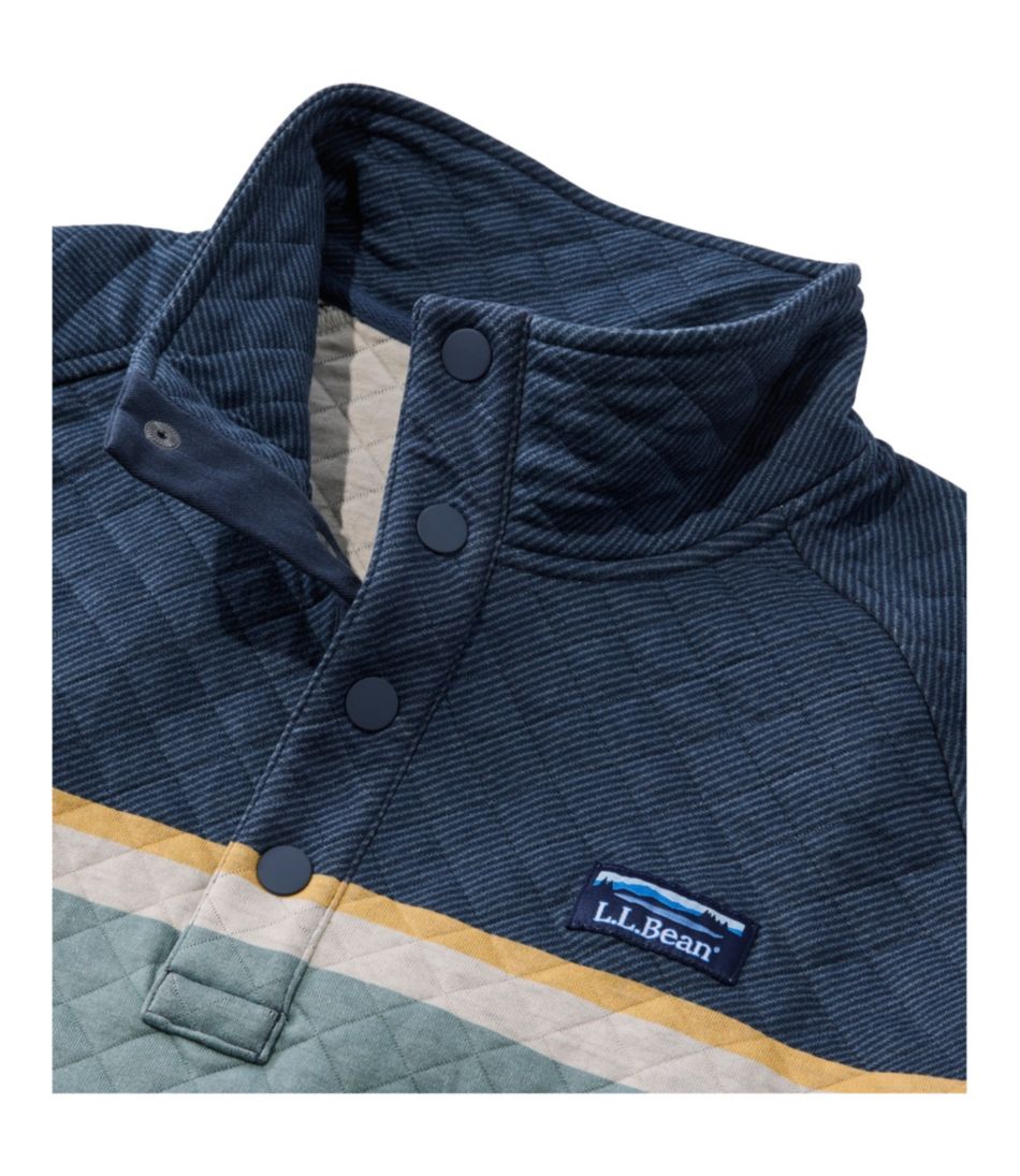L.L.Bean Men's Quilted Sweatshirt, Mockneck, Stripe CLOTHING|SALE