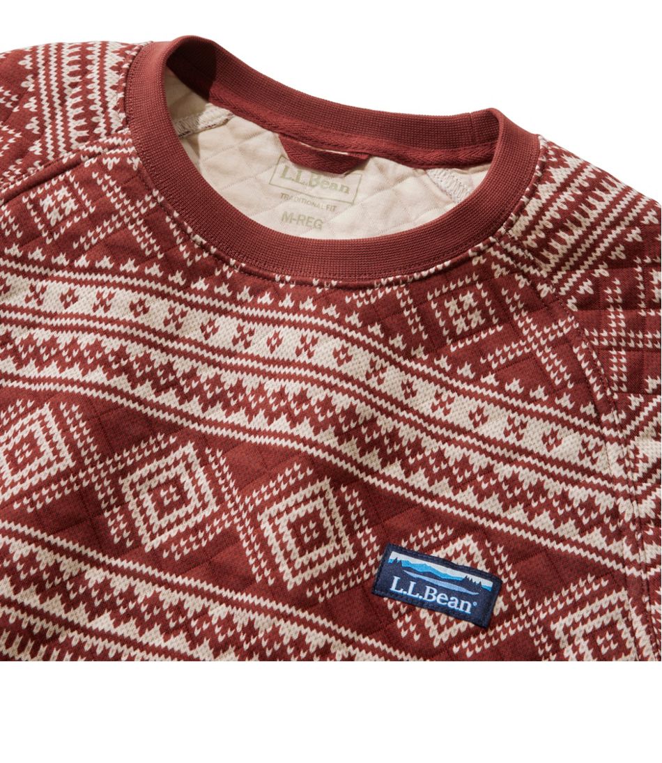 L.L.Bean Men's Bean's Quilted Sweatshirt, Crewneck, Print CLOTHING|SALE
