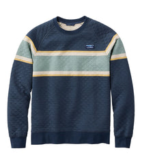 L.L.Bean Men's Quilted Sweatshirt, Crewneck, Stripe CLOTHING