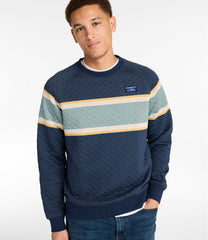 L.L.Bean Men's Quilted Sweatshirt, Crewneck, Stripe CLOTHING