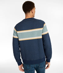 L.L.Bean Men's Quilted Sweatshirt, Crewneck, Stripe CLOTHING