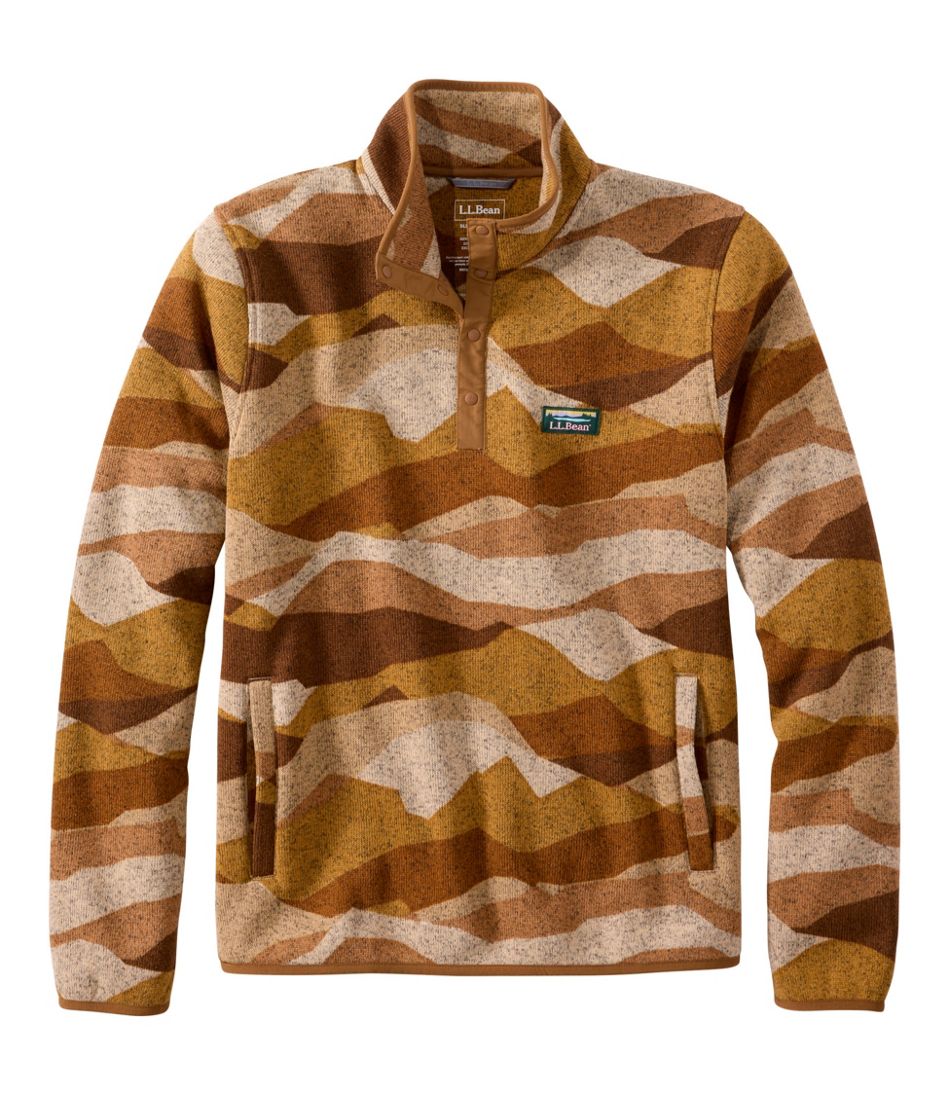 L.L.Bean Men's Sweater Fleece Pullover, Print CLOTHING|SALE