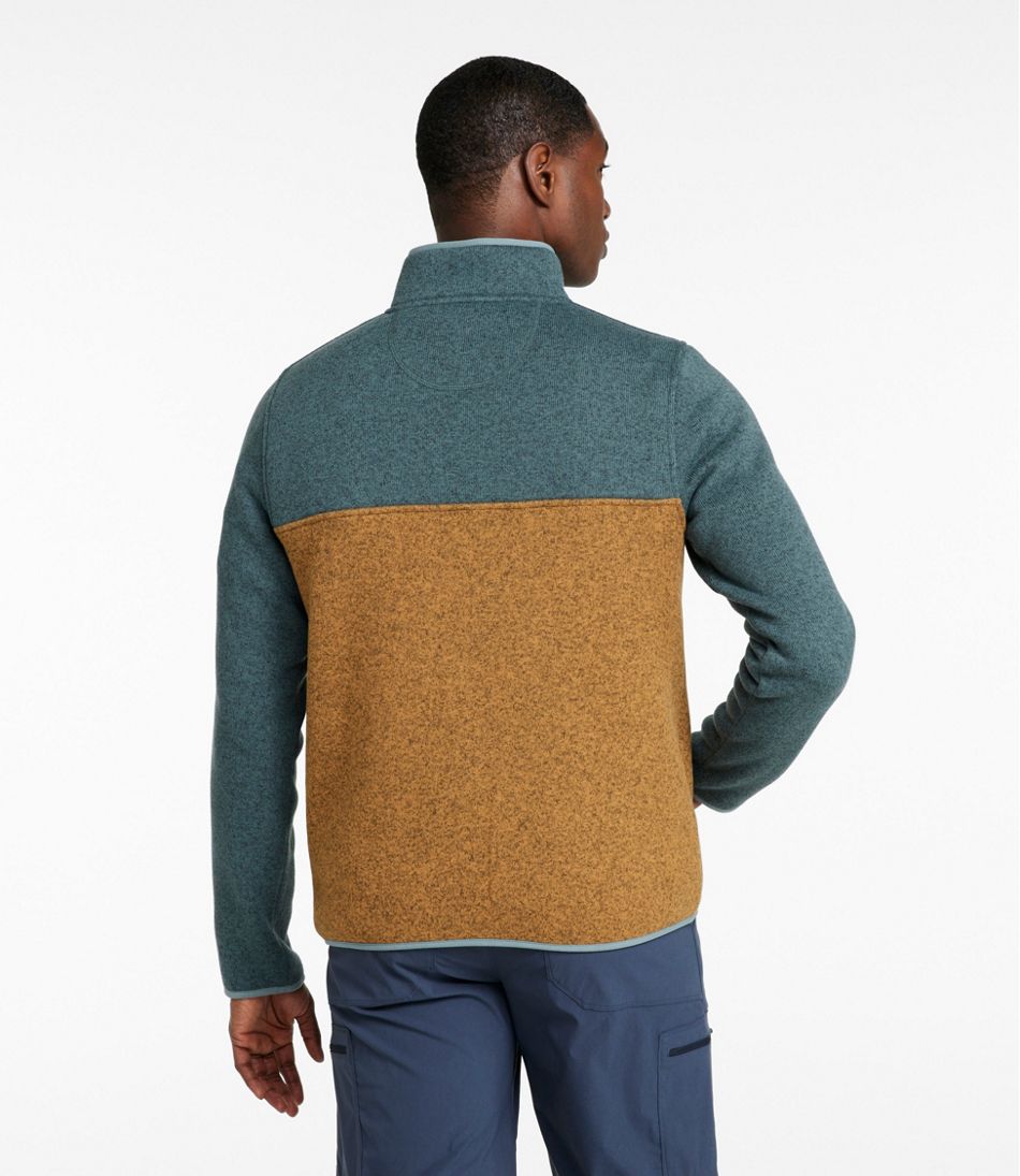 L.L.Bean Men's Sweater Fleece Pullover, Colorblock CLOTHING|SALE