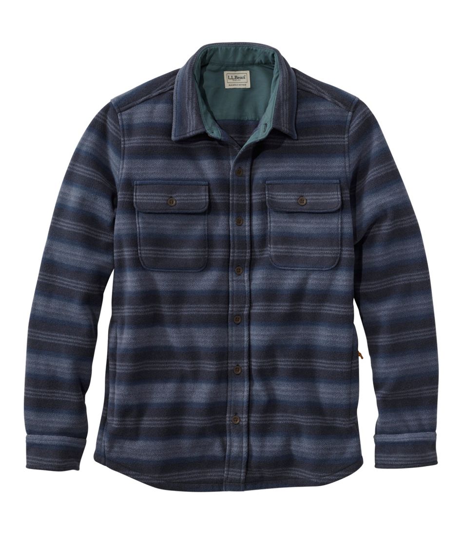 L.L.Bean Men's Bean's Mariner Fleece Shirt, Print CLOTHING