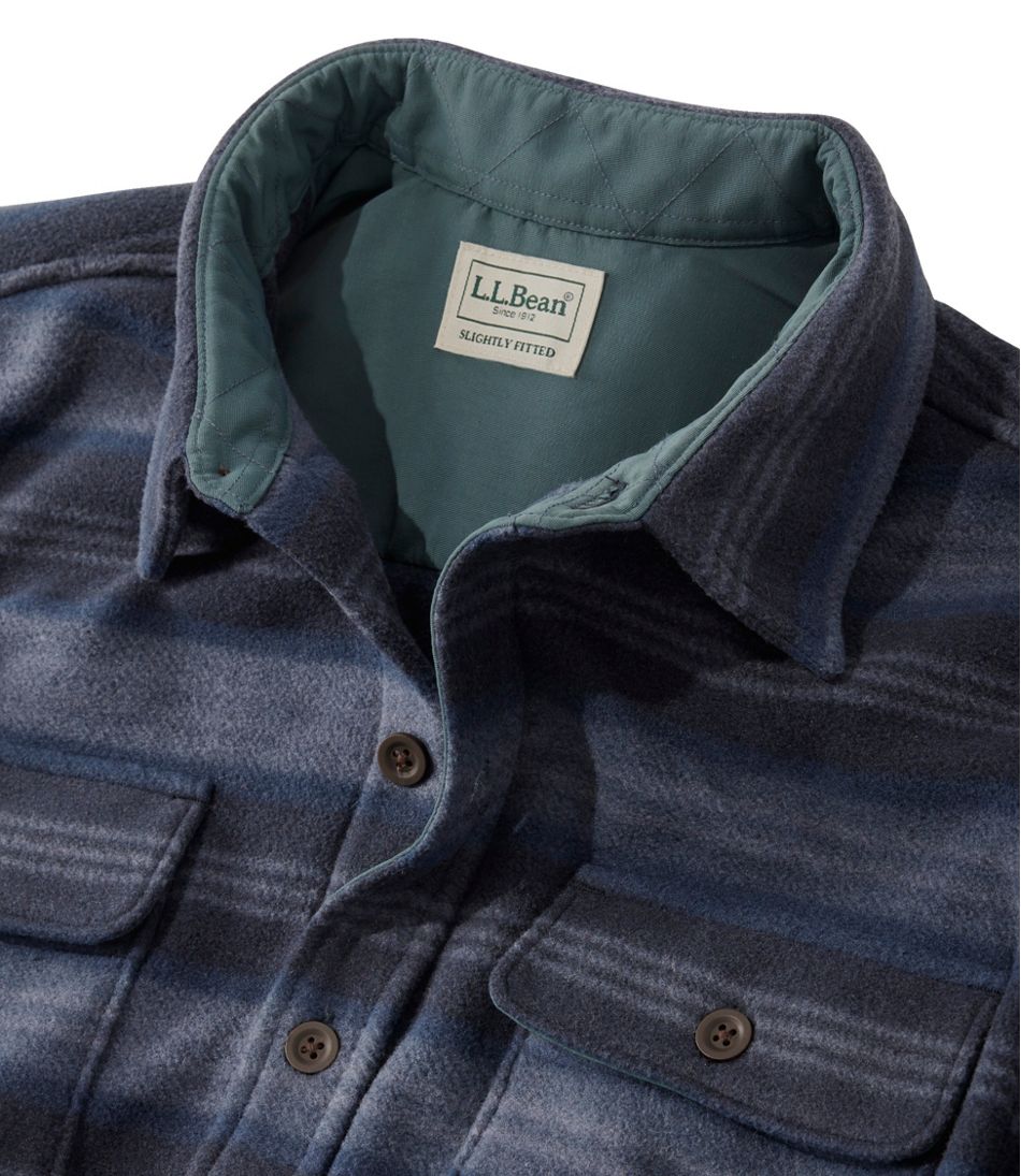 L.L.Bean Men's Bean's Mariner Fleece Shirt, Print CLOTHING