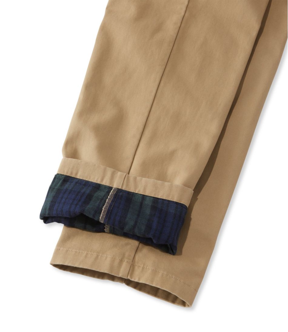 L.L.Bean Men's Double L® Chinos, Natural Fit, Plain Front, Flannel-Lined CLOTHING