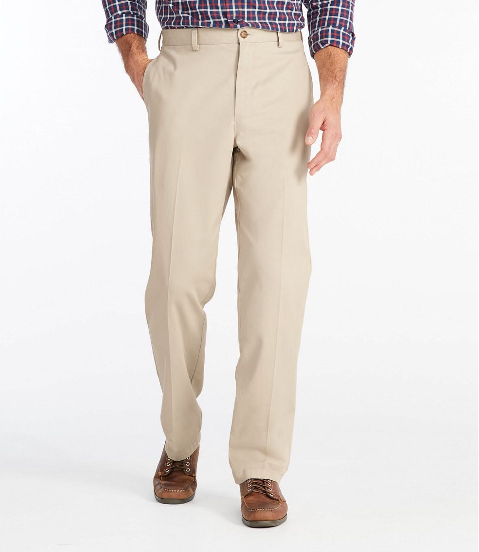 L.L.Bean Men's Wrinkle-Free Double L® Chinos, Natural Fit, Plain Front CLOTHING