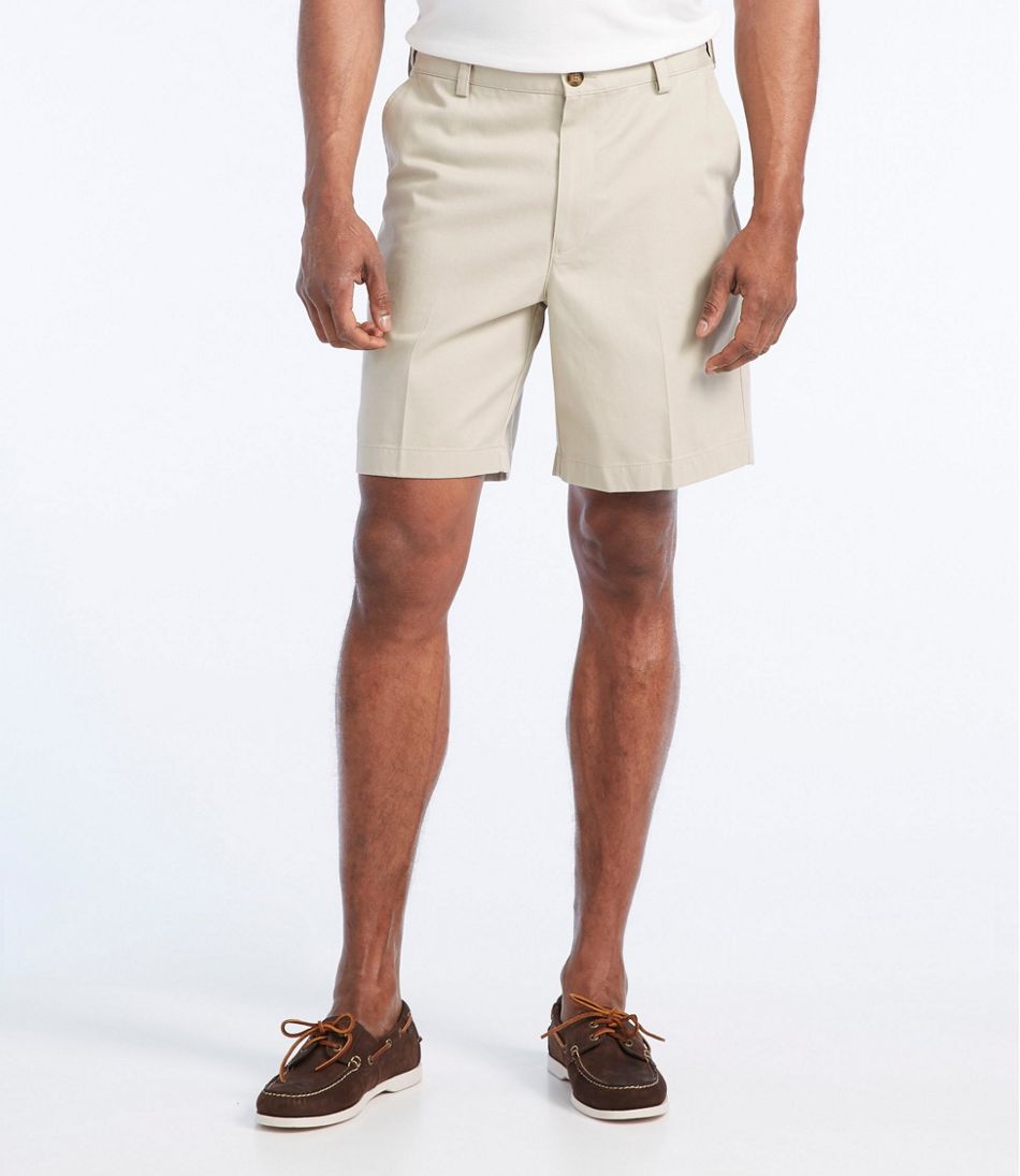 L.L.Bean Men's Wrinkle-Free Double L® Chino Shorts, Natural Fit, Hidden Comfort Waist, 8" CLOTHING