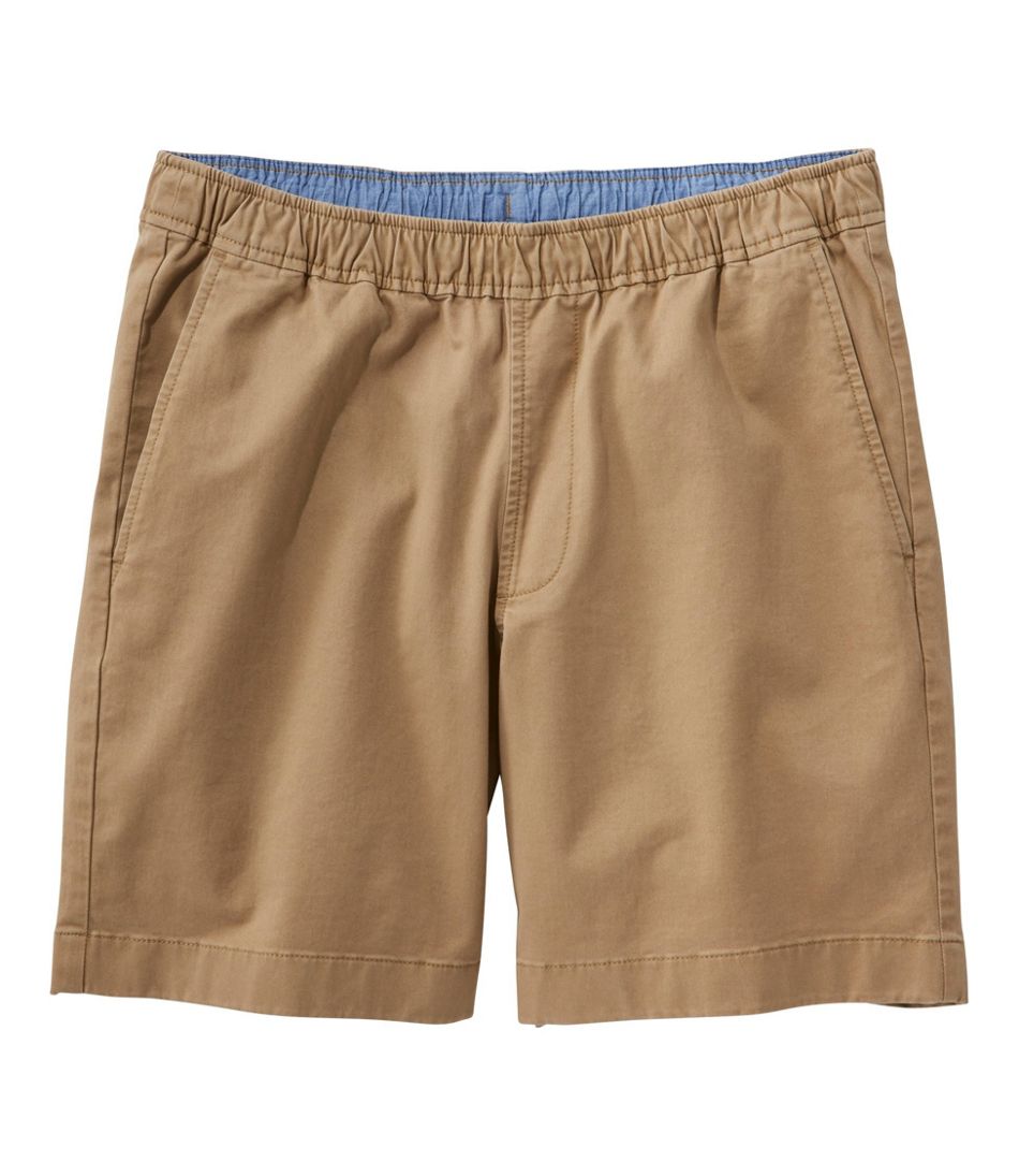 L.L.Bean Men's Lakewashed Stretch Khaki Shorts, Pull-On, 8" CLOTHING|SALE