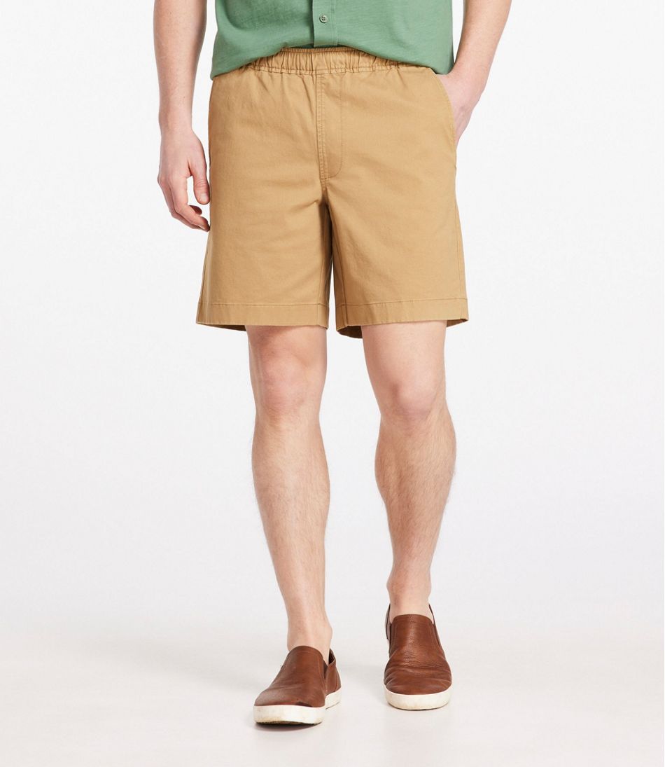 L.L.Bean Men's Lakewashed Stretch Khaki Shorts, Pull-On, 8" CLOTHING|SALE