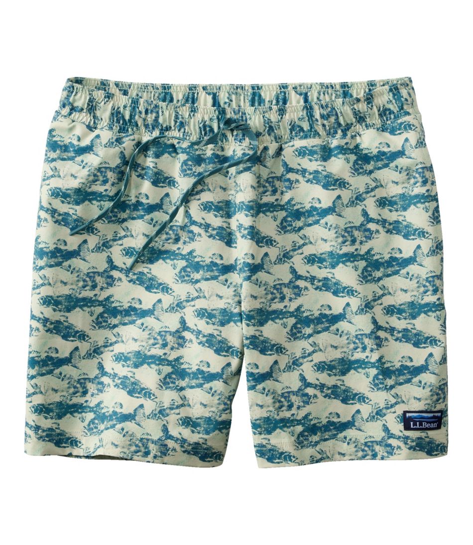L.L.Bean Men's Vacationland Stretch Swim Trunks, Print, 6" CLOTHING|SALE