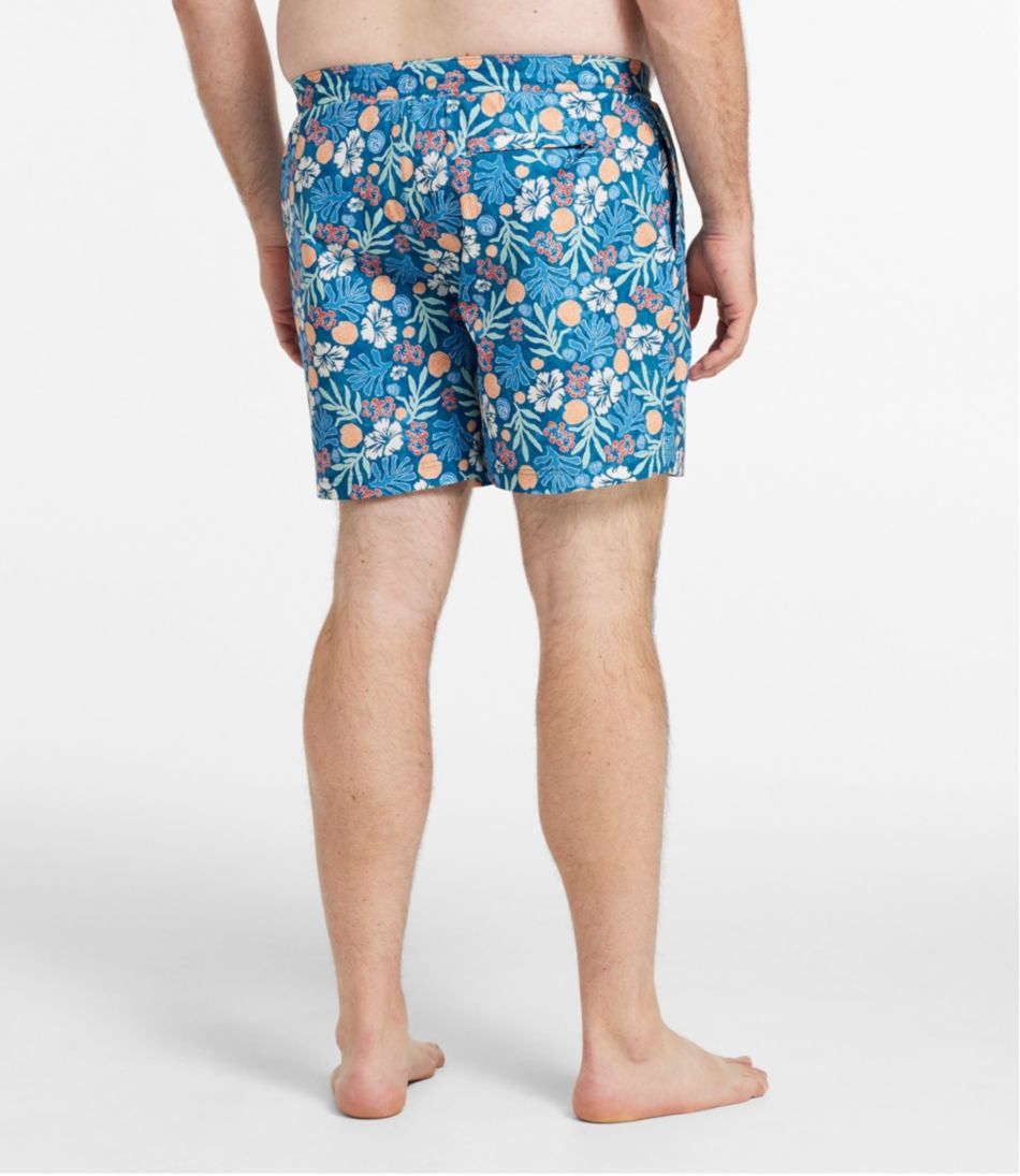 L.L.Bean Men's Vacationland Stretch Swim Trunks, Print, 6" CLOTHING|SALE