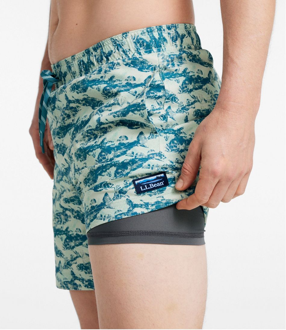 L.L.Bean Men's Vacationland Stretch Swim Trunks, Print, 6" CLOTHING|SALE