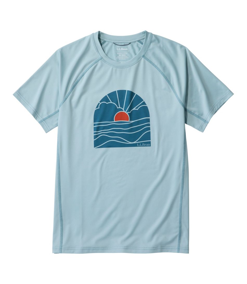 L.L.Bean Men's Swift River Cooling Sun Shirt, Short-Sleeve Graphic CLOTHING
