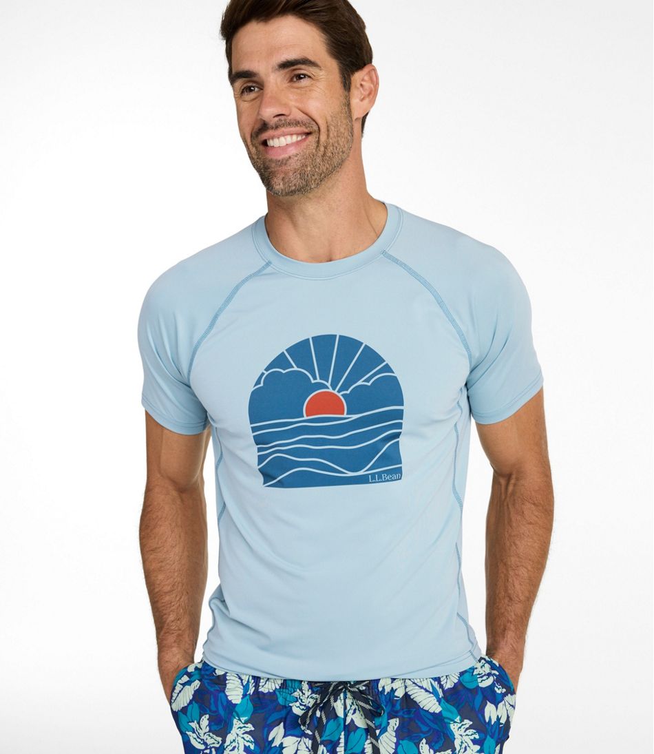 L.L.Bean Men's Swift River Cooling Sun Shirt, Short-Sleeve Graphic CLOTHING