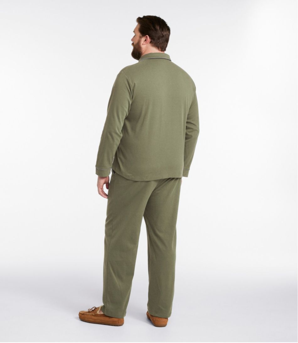 L.L.Bean Men's Bean's Cotton Knit Pajamas, Button-Front PJ Set CLOTHING