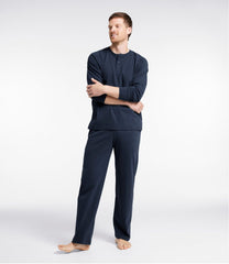 L.L.Bean Men's Bean's Cotton Knit Pajamas, Henley PJ Set CLOTHING|SALE