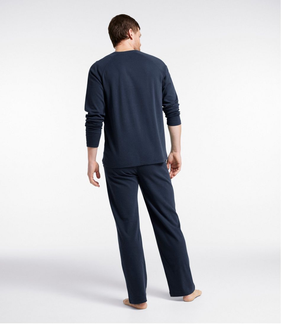 L.L.Bean Men's Bean's Cotton Knit Pajamas, Henley PJ Set CLOTHING|SALE