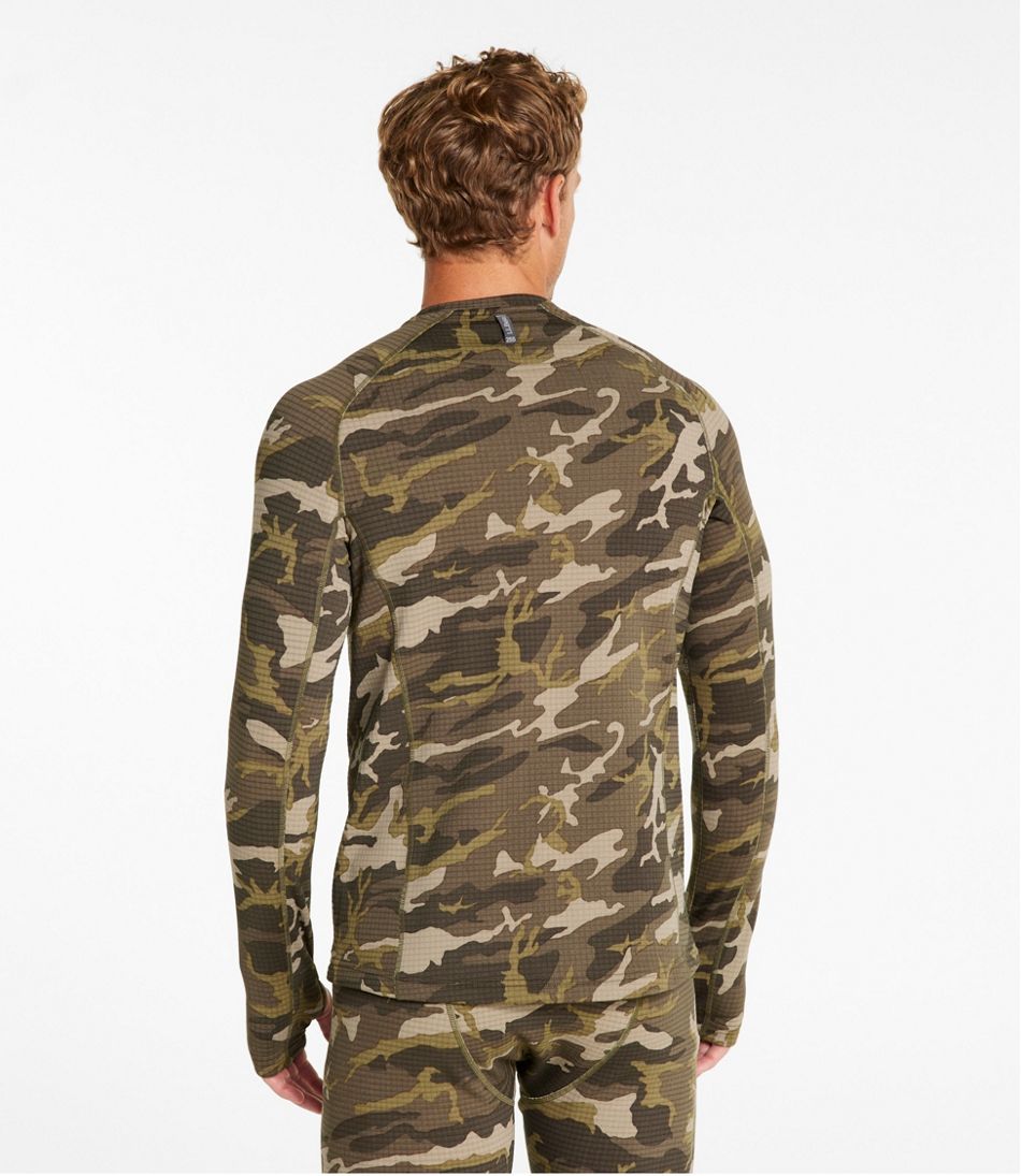 L.L.Bean Men's Heavyweight Base Layer Crew Top, Print CLOTHING