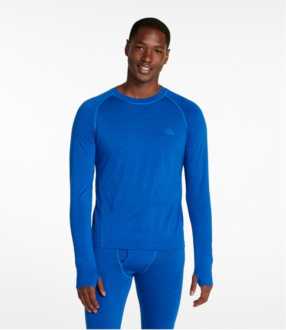 L.L.Bean Men's Cresta Ultralight 150 Crew Top, Stripe CLOTHING