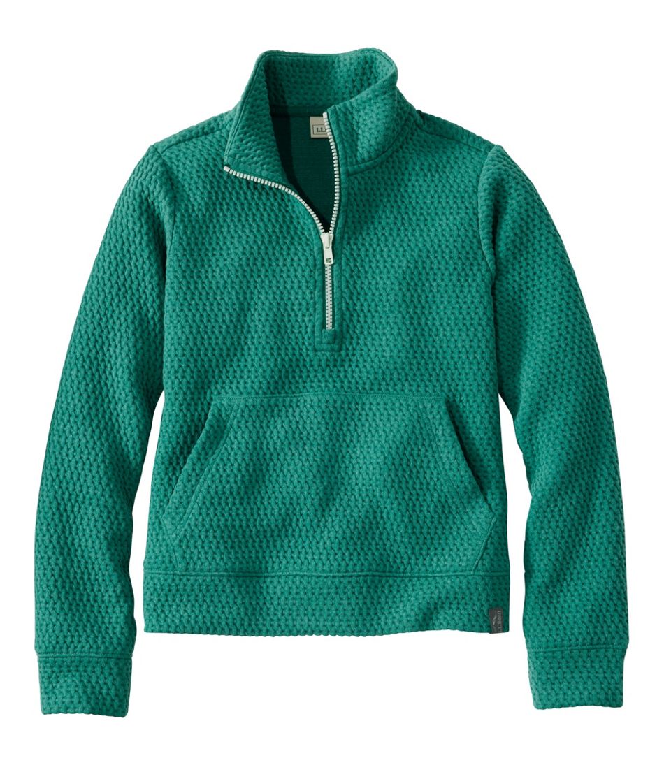 L.L.Bean Kids' Ridgeknit Pullover, Glow-in-the-Dark Quarter-Zip CLOTHING