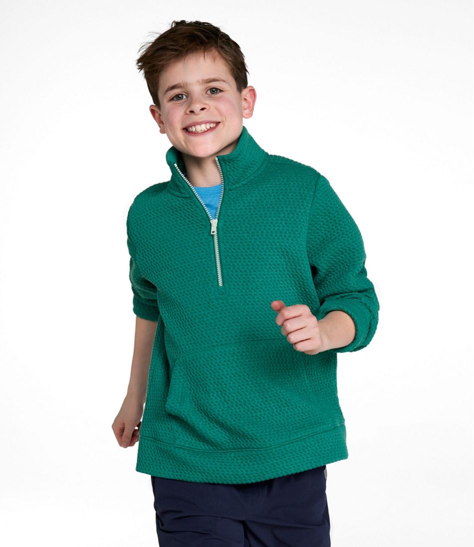 L.L.Bean Kids' Ridgeknit Pullover, Glow-in-the-Dark Quarter-Zip CLOTHING