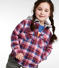 L.L.Bean Kids' Fleece-Lined Flannel Shirt, Hooded Plaid CLOTHING|SALE