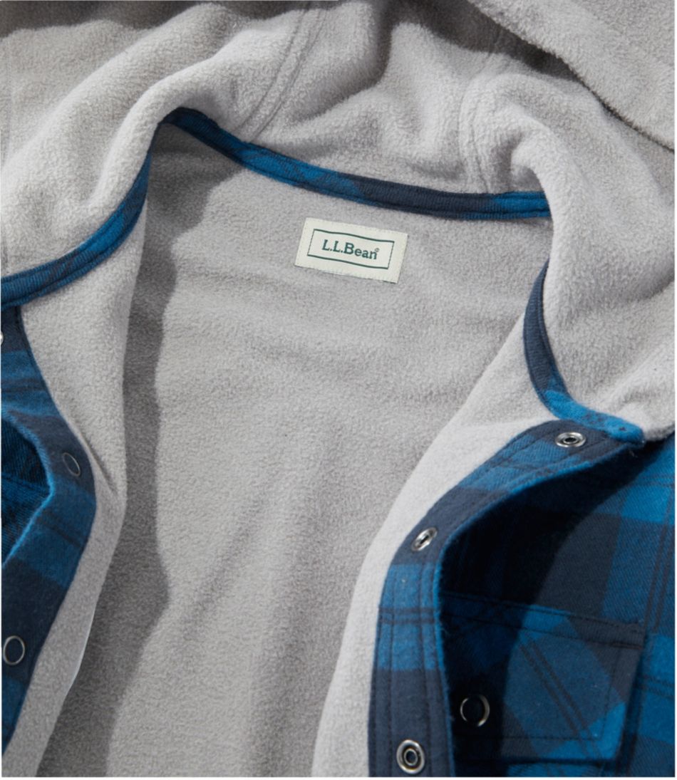 L.L.Bean Kids' Fleece-Lined Flannel Shirt, Hooded Plaid CLOTHING|SALE