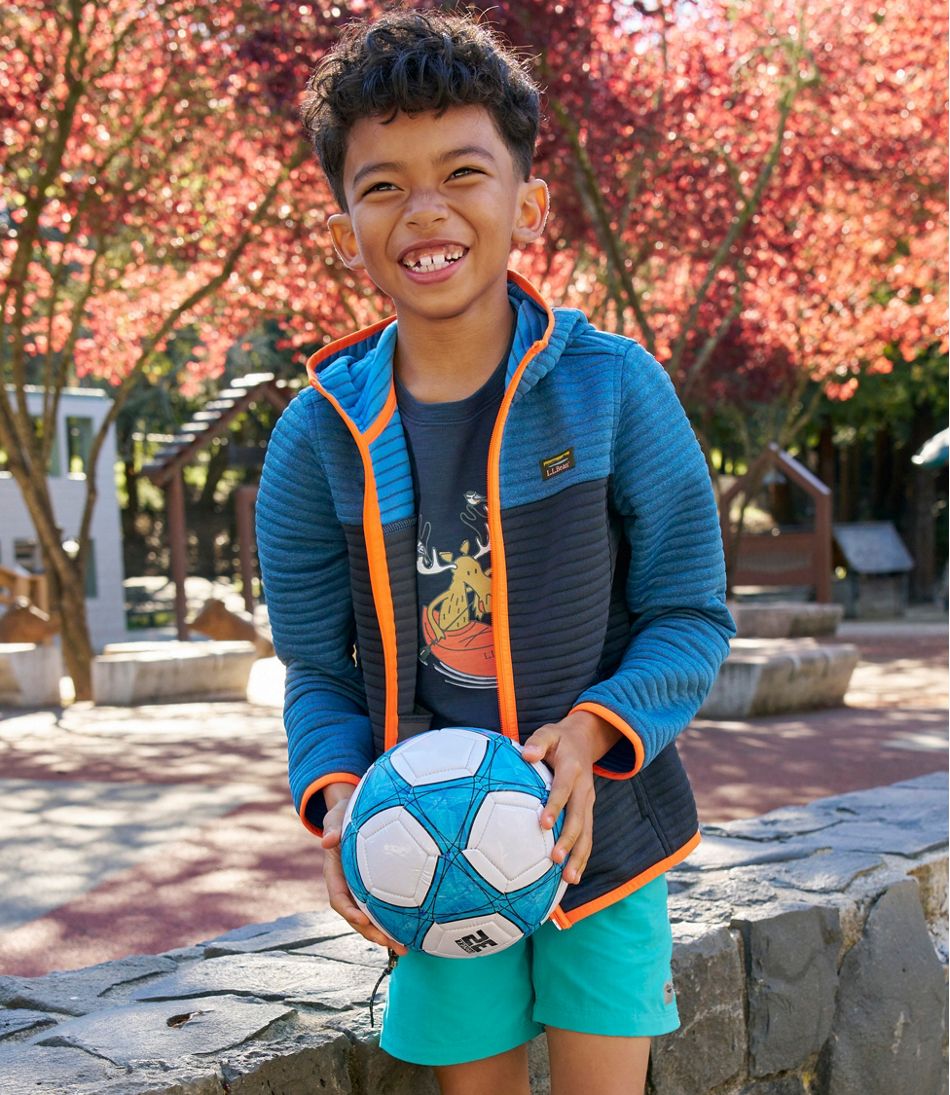 L.L.Bean Kids' Airlight Full-Zip Hoodie, Colorblock CLOTHING|OUTERWEAR|SALE