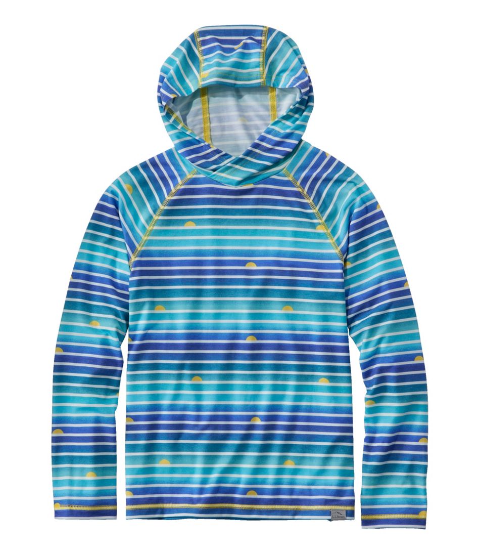L.L.Bean Kids' Everyday SunSmart® Hooded Tee, Long-Sleeve Stripe CLOTHING|SALE